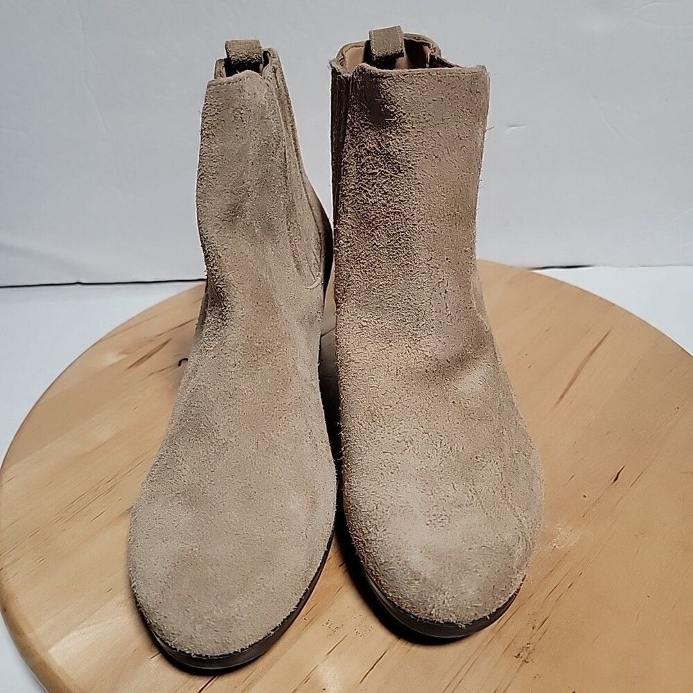 Array Womens Blair Taupe Suede block heel Ankle Boots Shoes US 8.5  M